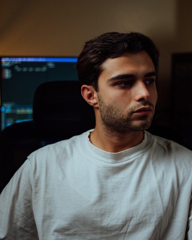 Victor Miranda at his editing workstation